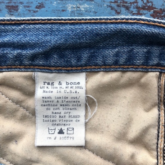 RAG & BONE Mid Rise Moto Denim Shorts Size 25 - Picture 6 of 12